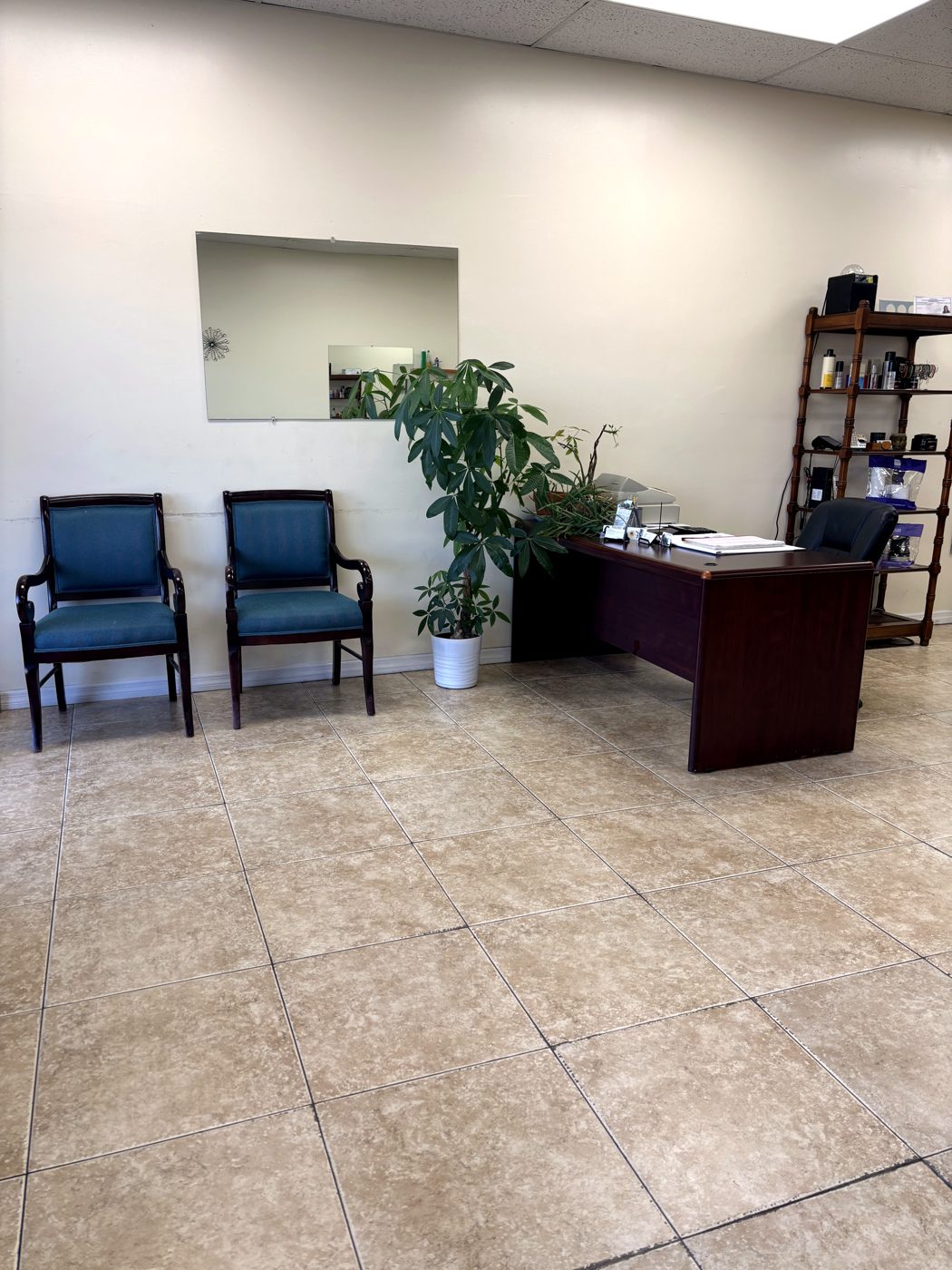 Recepción y sala de espera del salón